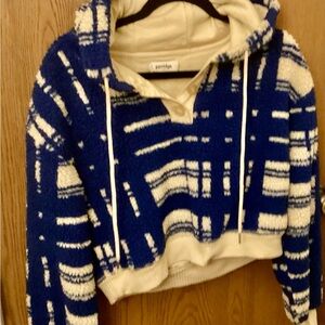 Porridge Cozy Blue and Cream Hoodie by Forever 21